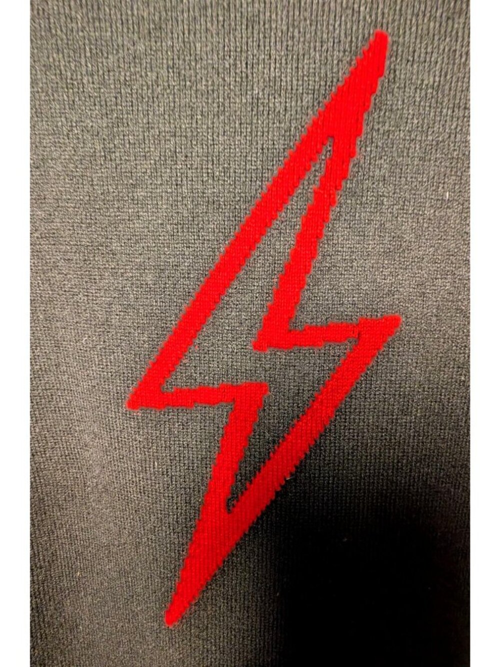 ZADIG & VOLTAIRE Delly C Flash Red Lightning Bolt Cashmere Sweater, Noir, XS - Picture 2 of 11